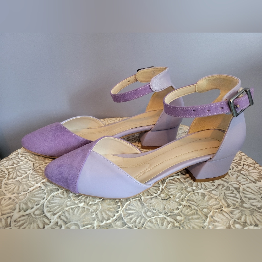 Purple Colourblock Mary Jane sandals, EU size 37 (US Size 6.5)